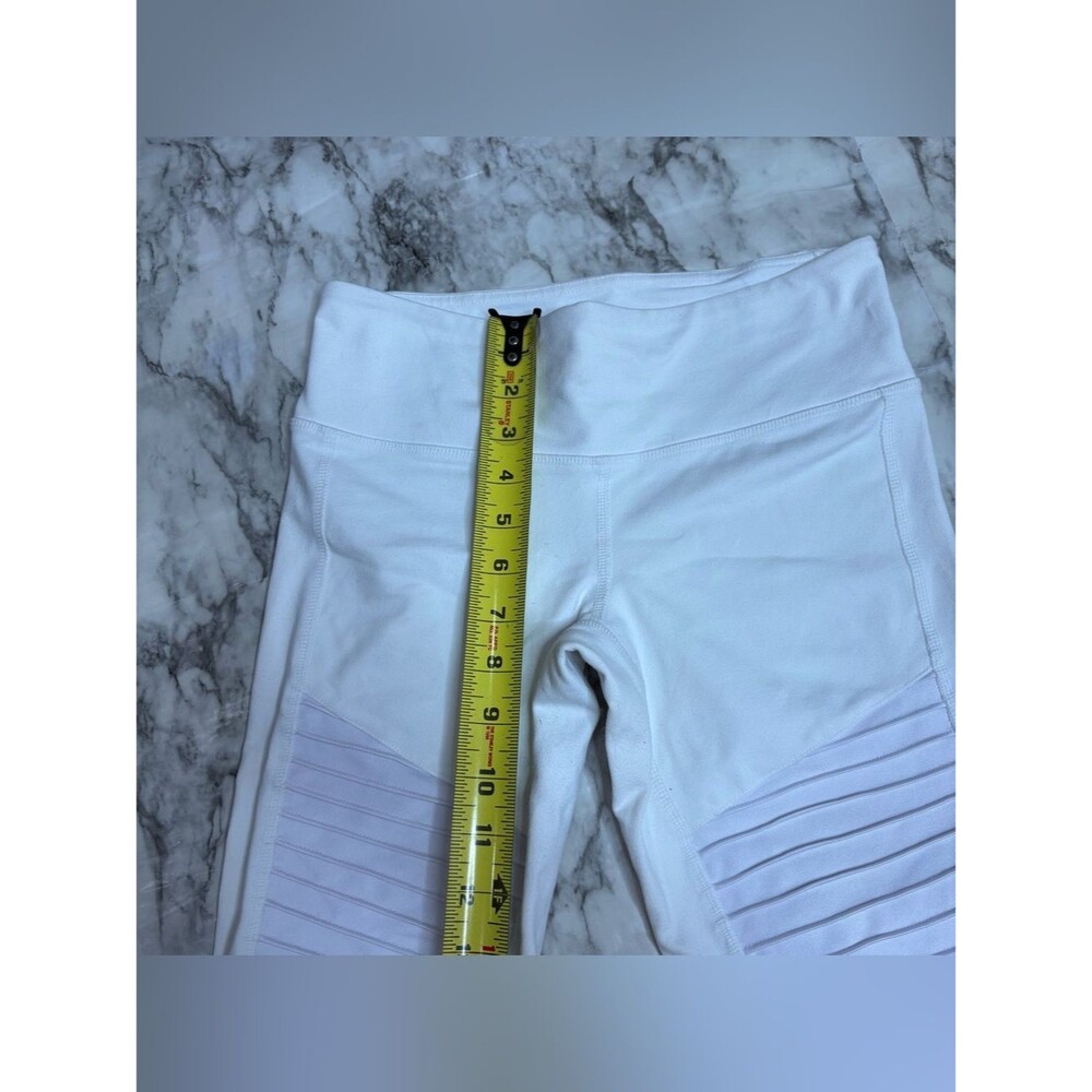 Alo moto leggings white high rise mesh panel size small yoga - Picture 6 of 10